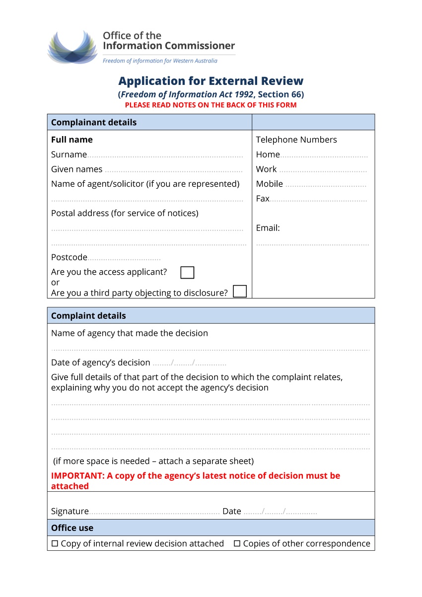 Application Form for External Review - Part1